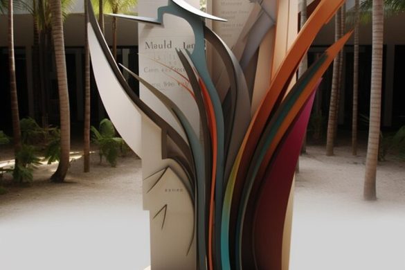 Une sculpture abstraite aux courbes colorées symbolisant la Conformité publicitaire : Guide complet pour respecter l'IA Act 2026.